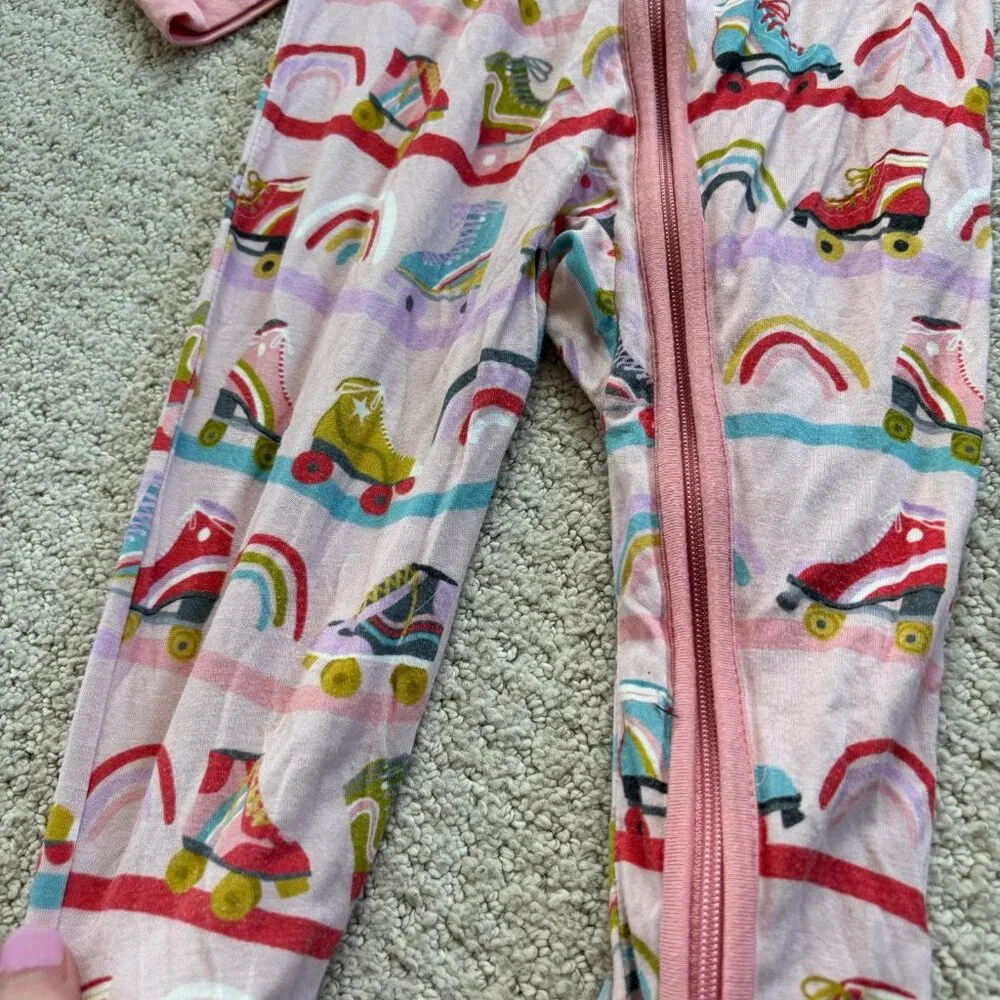 Little Sleepies pink retro roller bamboo pajamas